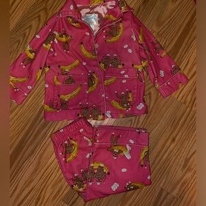 Button up pajama set🩷🐵🍌